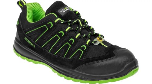 0064031065-36-48  Adamant Alegro S1P ESD fekete/zöld félcipő  36-48-ig (PRO)