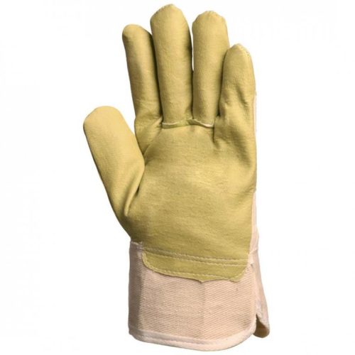 104    MŰBŐR KESZTYŰ, SÁRGA NITRIL/CSÍKOS VÁSZON KÉZHÁT_10(csgt)   (G)