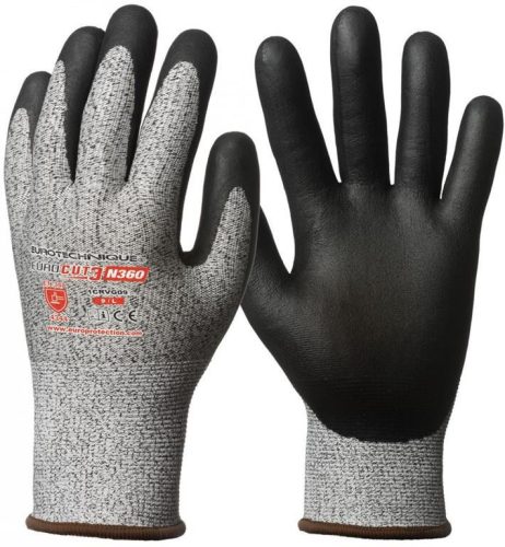 1CRVG06-1CRVG11    EUROCUT 3 SZÜRKE VÁGÁSBIZT.FEKETE MIKROHAB.NITRIL TENYÉR_6-11   (G)