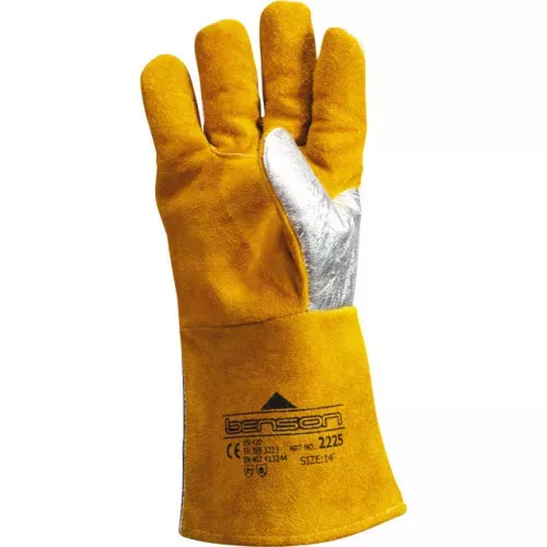 2225 HEGESZTŐKESZTYŰ, SÁRGA HASÍTÉKBŐR, ALUMINIZÁLT HÁTRÉSZ
