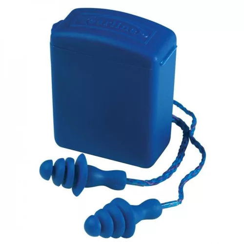 30211     EARLINE - KÉK ZSINÓROS, LAMELLÁS FÜLDUGÓ    DOBOZ  SNR 26DB   (G) (GHALL)