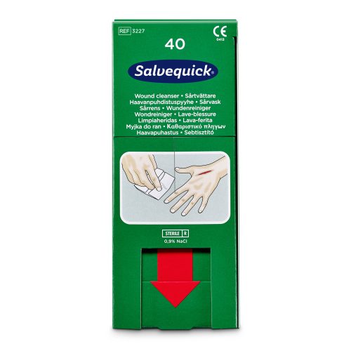 Cederroth Salvequick sebtisztító kendő sebkezelő adagoló utántöltő, 40 db