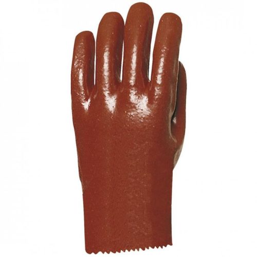3509-3510    MÁRTOTT PVC KESZTYŰ, BORDÓ, SAV/LÚG/OLAJÁLLÓ, 27CM-ES_9-10   (G)