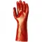   3619-3620    MÁRTOTT PVC KESZTYŰ, PIROS, 36CM HOSSZÚ_9-10   (G)