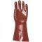   3634-3636    MÁRTOTT PVC KESZTYŰ, BORDÓ, SAV/LÚG/OLAJÁLLÓ, 36CM_8-10   (G)