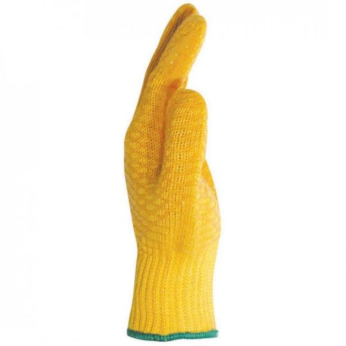 4500    KÖTÖTT NARANCS PES/PAMUT KESZTYŰ, KÉT OLDALON PVC RÁCCSAL_10   (G)