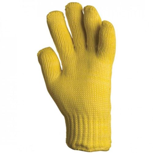 4655    KÖTÖTT SÁRGA KEVLAR KESZTYŰ, 27 CM, 250°C, PAMUT BELSŐ_10   (G)