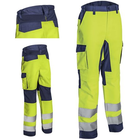 5HBA16000L    HIBANA HI VIZ JÓLLÁTHATÓSÁGI  DERÉKNADRÁG SÁRGA / SÖTÉTKÉK_L (G)