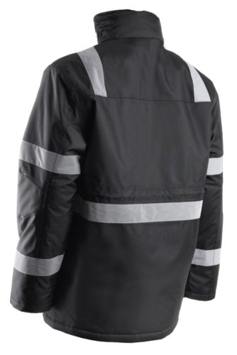 Coverguard  5SEC01000S-5SEC0103XL     SECURITE FEKETE TÉLIKABÁT FÉNYVISSZAVERŐ CSÍKOKKAL_S-3XL   (G)