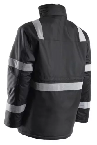 Coverguard  5SEC01000S-5SEC0103XL     SECURITE FEKETE TÉLIKABÁT FÉNYVISSZAVERŐ CSÍKOKKAL_S-3XL   (G)