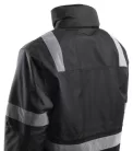 Coverguard  5SEC01000S-5SEC0103XL     SECURITE FEKETE TÉLIKABÁT FÉNYVISSZAVERŐ CSÍKOKKAL_S-3XL   (G)