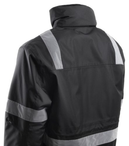 Coverguard  5SEC01000S-5SEC0103XL     SECURITE FEKETE TÉLIKABÁT FÉNYVISSZAVERŐ CSÍKOKKAL_S-3XL   (G)