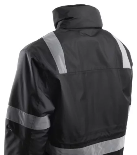 Coverguard  5SEC01000S-5SEC0103XL     SECURITE FEKETE TÉLIKABÁT FÉNYVISSZAVERŐ CSÍKOKKAL_S-3XL   (G)
