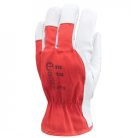 878-880    BŐRKESZTYŰ, SZÜRKE SZÍNMARHA/PIROS PAMUT, CSUKLÓGUMI 8-10   (G)