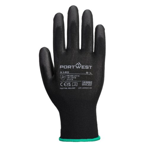 A120BKRXS Portwest Nylon védőkesztyű PU tenyérmártott