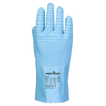 AP75BLUL Portwest FD vegyszerálló B Latex kesztyű (12 pár)