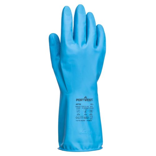 AP76BLUS Portwest FD Chemical B Latex könnyű kesztyű (12 pár)