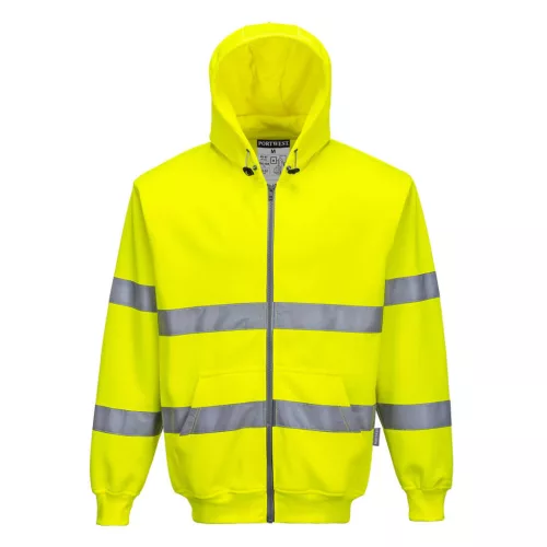 B305YERXXL Portwest Hi-Vis cipzáros pulóver