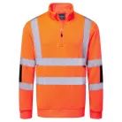B314ORRL Portwest Hi-Vis cipzáras kötött pulóver