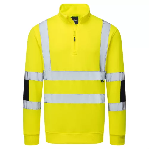 B314YER5XL Portwest Hi-Vis cipzáras kötött pulóver