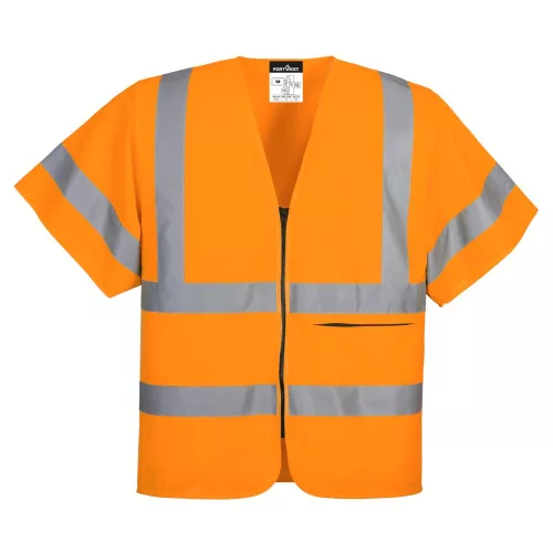C372ORRXS Portwest Half Sleeve Zip Vest