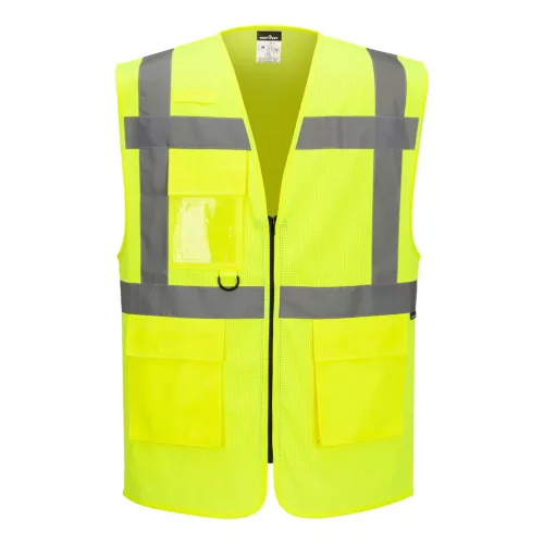 ES376YER6XL Portwest ES1 Essential Hi-Vis Mesh cipzáras vezetői mellény