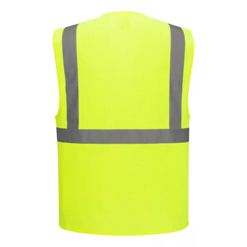 ES376YERXXL Portwest ES1 Essential Hi-Vis Mesh cipzáras vezetői mellény