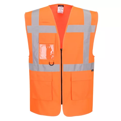 ES476ORR5XL Portwest ES1 Essential Hi-Vis cipzáras vezetői mellény