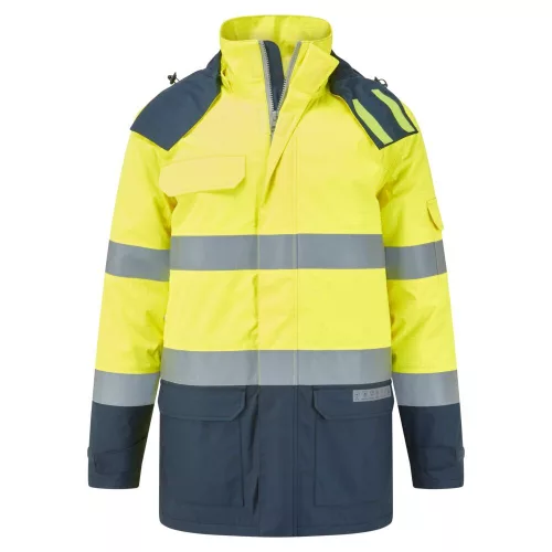 FR617YNRXXXL Portwest Bizflame Rain+ Hi-Vis Multi-norm kontraszt lángálló télikabát