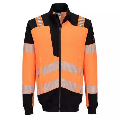 FR756OBRM Portwest PW3 Modaflame Knit Hi-Vis lángálló cipzáras pulóver