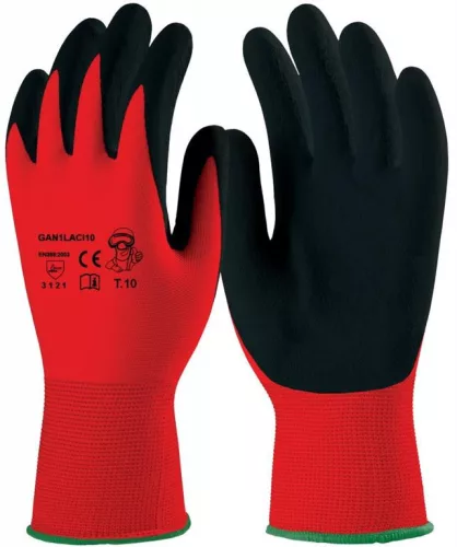 Coverguard  GAN1LACI07-GAN1LACI11   LATEX MÁRTOTT  SZERELŐKESZTYŰ 13 SZÁLAS PIROS   (G)