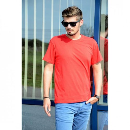 MC180PIR_XXL     KEYA FÉRFI  KEREK NYAKÚ PÓLÓ 180 Gr. PIROS