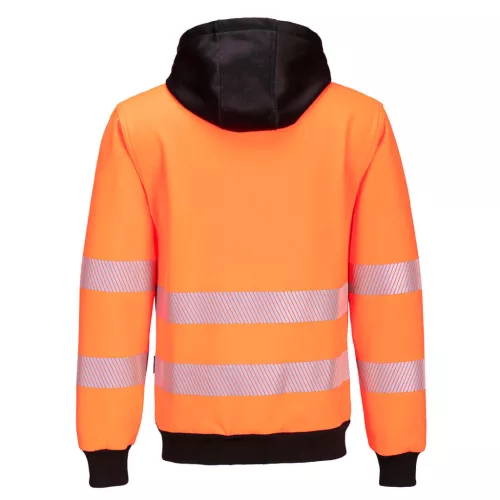 PW327OBR4XL Portwest PW3 Hi-Vis cipzáras kapucnis pulóver