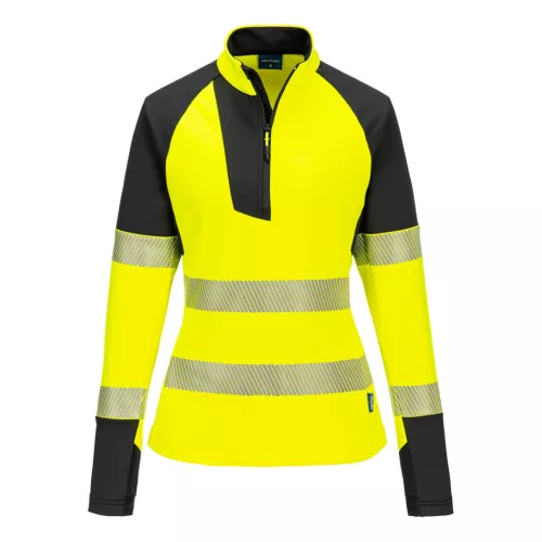 T173YBRM Portwest PW3 Hi-Vis női 1/4 cipzáras pulóver